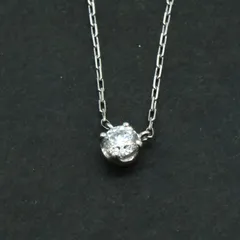 K10WG 石付きネックレス 一粒  4℃ 全長40cm シンプル 普段使い 毎日使える レディース