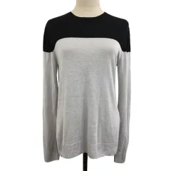 ジャーナルスタンダード JOURNAL STANDARD セーター ニット プルオーバー クルーネック リネン 薄手 バイカラー 長袖 グレー 黒 ブラック