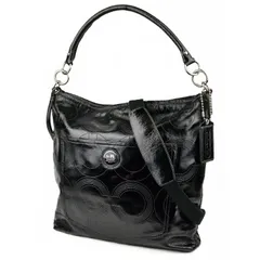 COACH コーチ アレックス パテントレザー ハンドバッグ 2way トートバッグ ショルダーバッグ レザー ブラックレディース
