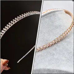 レディース ラインストーン カチューシャ 2個セット キラキラ ヘアバンド 結婚式 お呼ばれ パーティー ヘアアクセサリー  c-201