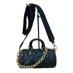 ルイ・ヴィトン LOUIS VUITTON パピヨンBB バブルグラム M59800 ブラック ゴールド金具 モノグラム・アンプラント レディース ショルダーバッグ