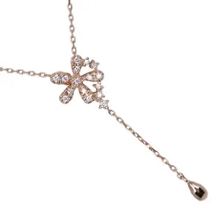 【VENDOME AOYAMA】ヴァンドーム青山 フラワー K18イエローゴールド×ダイヤモンド 0.10 レディース 2.3g ネックレス