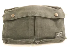 【中古】 PORTER メンズウエストポーチ -- ウエストポーチ PORTER -- グレー 灰 ロゴ