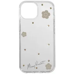 MARY QUANT マリークワント iPhone 15 14 13 用 スマホケース RHINESTONE HYBRID レディース クリア ゴールド