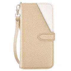 case for iPhone SE /5S /5 ケース アイフォン 手帳型可愛いストラップ付き 保護ケース カードポケット付き 財布型 横置きスタンド機能付き マグネット式 (for iPhoneSE/iPhone5S/iPhone5, A4-ゴールド)