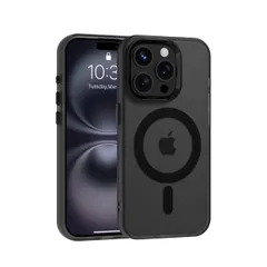 SQBEBS iPhone 15 Pro ケース MagSafeに対応 半透明 薄型 耐衝撃 傷防止 指紋防止 ワイヤレス充電対応 マグネットスマホ iPhone 15Pro ケース ブラック