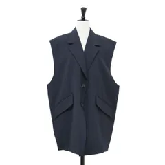 NOBLE ノーブル ベスト ネイビー 紺 サイズ:FREE | 25春夏 コクーンシルエット オーバージレ / ベスト | テーラード ミディ丈 ウール | 日本製 | トップス レイヤード【レディース】【中古】