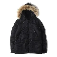 AVIREX アヴィレックス ジャケット ブラック 黒 サイズ:M | リアルファー付き N-3B フライトジャケット | アウター ブルゾン コート 上着【メンズ】【中古】