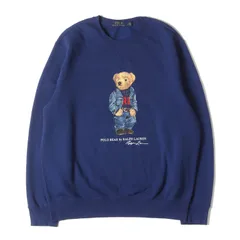 POLO Ralph Lauren ポロ ラルフローレン スウェット ブルー サイズ:L | 現行モデル | デニムセットアップver ポロベア 前V クルーネック スウェットシャツ | トップス トレーナー 【メンズ】【中古】
