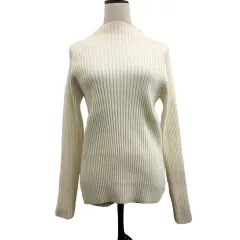 ミスティック mystic セーター ニット プルオーバー ハイネック リブ 無地 長袖 F 白 ホワイト