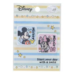 【メール便】ミッキー＆ミニー ワッペン ミニアイロンパッチシール2枚セット ディズニー パイオニア 手芸用品 キャラクター グッズ 