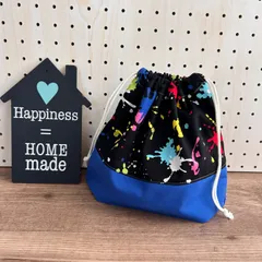 No.26 ペタンコまちの巾着袋✴︎お弁当袋✴︎給食袋✴︎ペイント　スプラトゥーン