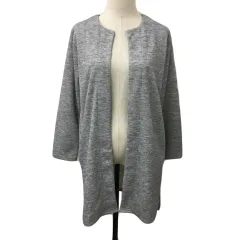 ロペピクニック ROPE Picnic カーディガン ニット ロング ノーカラー 前開き メランジ 長袖 F グレー