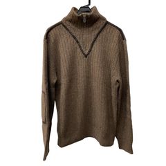 HERMES 斜めハーフジップ ヤク ウール ハイネック ミドルゲージ xs 黒 