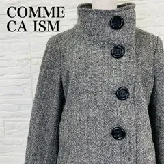 COMME CA ISM コムサイズム コート ツイード スタンドカラー　0023K