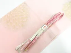 【一輝堂】和装小物 帯締め帯揚げセット 丸組 金糸 縫取 美品 帯締 帯揚 26w01-323