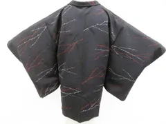 【京松】黒羽織 羽織紐付 正絹 着物 身丈約80cm 裄丈63cm kyo8z01-55