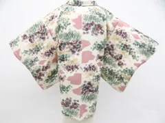 【京松】羽織 昭和レトロ 花 羽織紐別売り 正絹 着物 身丈約84cm 裄丈63cm kyo8z01-62
