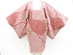 【京松】道行コート  総絞り 正絹 着物 美品 身丈約90cm 裄丈66cm kyo8z01-69