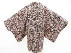 【京松】昭和レトロ 羽織 羽織紐別売 正絹 身丈約80.5cm 裄丈約65cm kyo8z01-76