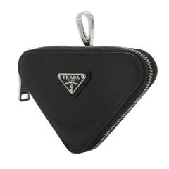 【新品】プラダ 1TL433 SPAZZOLATO NERO (ブラック) ポーチ PRADA レザー トライアングル ロゴ ミニポーチ コインケース アウトレット レディース