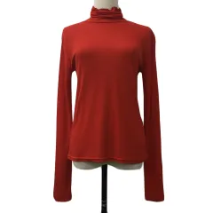 ロペピクニック ROPE Picnic カットソー ニット プルオーバー タートルネック リブ 無地 長袖 38 赤 レッド