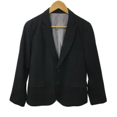 コムサコミューン COMME CA COMMUNE ジャケット テーラード シングル 無地 センターベント 長袖 Medium 黒 ブラック