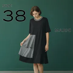 MARNIマルニ イタリア製 レーヨン製ボンディング ティアードフリル ミニワンピース 38(M)黒【古着】【中古】【送料無料】のサムネイル
