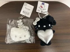 ハローキティ キーホルダー 2種 ビーズフェイス キーホルダー シルバー ハート ブラックキティ ぬいぐるみガチャ