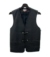 ヴィンテージ vintage TAUBERS OF CALIFORNIA レザー ベスト Leather Vest サイドレース スナップボタン 黒 サイズ38 ベスト 無地 ブラック 104MT-2582