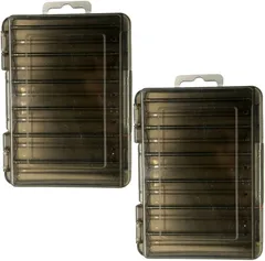 Ryubof ルアーケース ワームケース ジグケース 釣り道具収納 両面 収納ボックス 小型 2個セット メタルジグケース 仕掛け整理ボックス コンパクト 釣具入れ (ブラック)