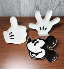 ◎I851 【保管品】Franc franc ディズニー ミッキーマウス ミニプレート３枚セット（ｍ.ｆ）