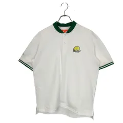 BEAMS GOLF ビームス ゴルフ ORANGE LABEL レモンロゴ ブレードカラー 半袖 ポロシャツ 82-02-0213-336 M ホワイト/グリーン メンズ