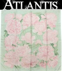 エルメス HERMES カレ90 大伴スカーフ Les Pivoines 芍薬 シルク100