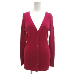 ユナイテッドアローズ UNITED ARROWS カーディガン ニット 絹 シルク リブ 長袖 Vネック ピンク /NU