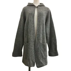 ユナイテッドアローズ UNITED ARROWS カーディガン ニット ロング フード ウール メランジ 長袖 グレー