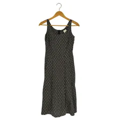 アニエスベー agnes b. PARIS フランス製 総柄 タック入り コットン ノースリーブワンピース レディース FR：36 