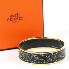 エルメス HERMES バングル エマイユ 七宝焼き 白×ゴールド 希少美品 