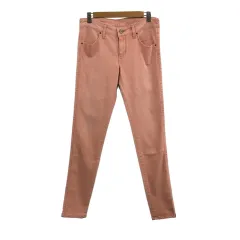 リー LEE パンツ デニム スキニー ロング 無地 M ピンク