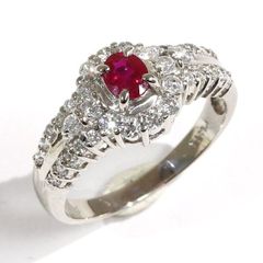 モザンビーク産非加熱ルビー0.693ct D0.52ct Pt900 リング - メルカリ