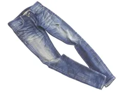 Black by VANQUISH ブラックバイバンキッシュ ダメージ加工 スキニー デニムパンツ size28/インディゴ ■■ メンズ