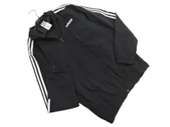 adidas アディダス スリーストライプ ナイロン ジャケット sizeL/黒 ◇■ メンズ