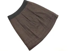 Reflect リフレクト ウール混 タック Aライン 台形 スカート size9/ブラウン ◇■ レディース