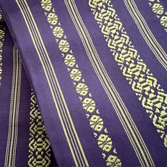 和装　半幅帯　献上柄　粋な紫　浴衣やカジュアルな着物に