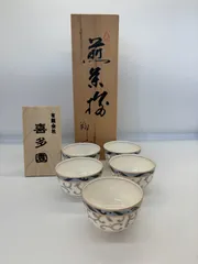 煎茶揃 美濃焼 青海唐草 陶器　プレゼント ギフト　日本製　新品　未使用　即配達