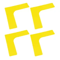 Famimueno ラインマーカー フラットコーン サッカー フットサル コート トレーニング 直角 コーナー (直角コーナー, 黄色, 27cm/4枚) [黄色] [27cm/4枚] [直角コーナー]