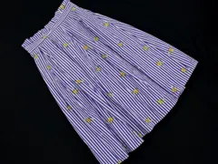 31 Sons de mode トランテアンソンドゥモード 刺繍 ストライプ フレア スカート size36/紺ｘ白 ■■ レディース