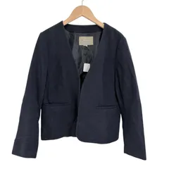   A day in the life  UNITED ARROWS  アデイインザライフ　ユナイテッドアローズ　ノーカラージャケット　ネイビー　レディース　サイズ40　【Z1738】