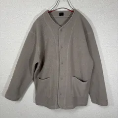 グレー フリースジャケット ボタン付き
