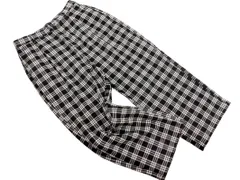 新品 earth music&ecology アースミュージック&エコロジー チェック ワイド パンツ sizeL/黒x白 ■■ レディース